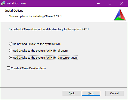 CMake Install Dialog