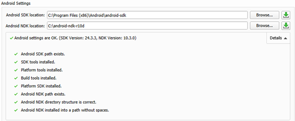 "Android NDK and SDK checks"