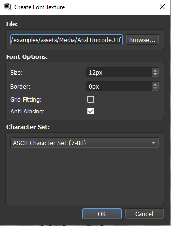 Create font texture